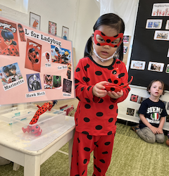 Ena's L for Ladybug -show and tell.