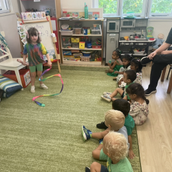 Clemmie performs ribbon dance during her show and tell!