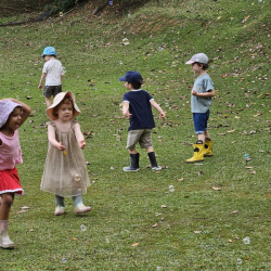 Bubble fun in the garden.