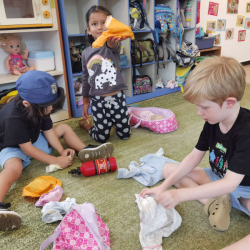 Look Ms Angelia, we are good at folding the laundry!