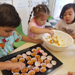 Making honey joys.