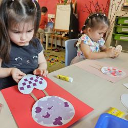 Tahlia &  Sophie having fun with craft!