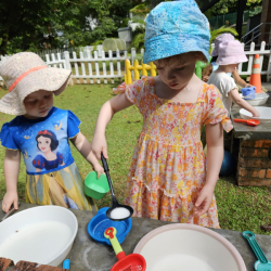 What's cooking in the mud kitchen.