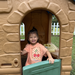 Big smiles from Amelia on her first day at nursery!