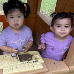 Ellie and Skyla caught eating Ice cream! (Mud!)