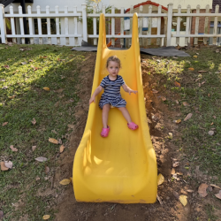 Sienna enjoying our new slide!