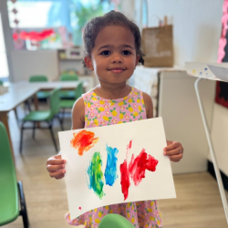 Amara had fun exploring with colours . 