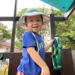 Captain Nate on the pirate ship.