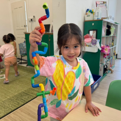 Eden had a great time building with tube connectors. 