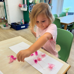 Roux creating a beautiful cherry blossom. 