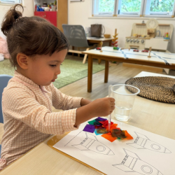 Laleh working on her space rocket craft!