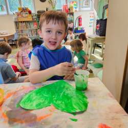 Ben can't wait to make patterns on the heart.