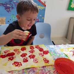 Ben is printing some beautiful 'roses'