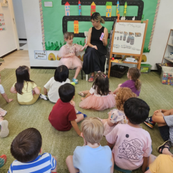 Clara sharing about her museum visit over the long weekend.