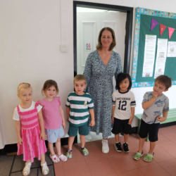 Monday's group found many patterns around school, including Ms Charlotte's dress.