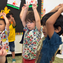 Nate,Xiang and Aarav dancing to the mandarin song.