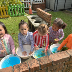 Dragonflies mixing soup for their friends.