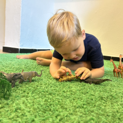 Noah's having fun in our Safari Small-World Play Centre! 
