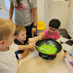 Green playdough for Christmas trees!