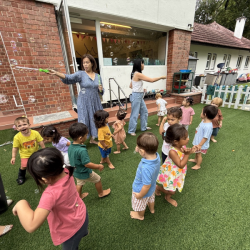 Bubble play in the garden!