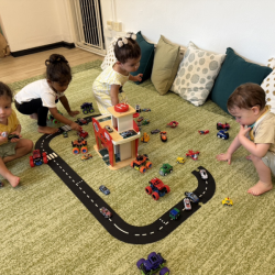 Cru, Sara, Skyla and Liam enjoying playing with the cars!