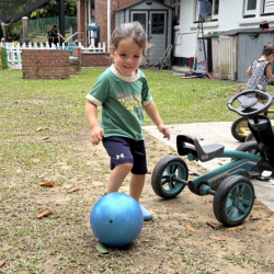 Cru enjoying kicking the ball!