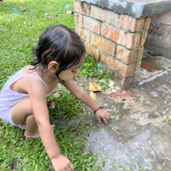Imaan found the muddy puddles!