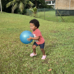 Amara running with her ball!