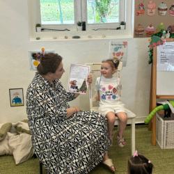 Kate excitedly sharing about her letter to Santa.