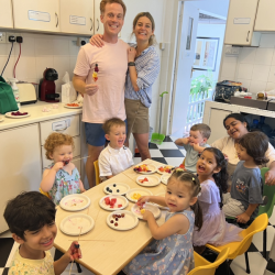 We enjoyed making rainbow fruit kebabs with Charlotte & Matt! 🍓🍉🍍🥝