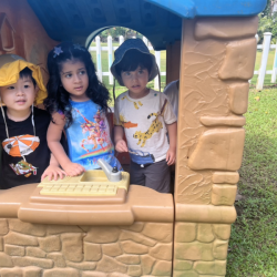 Wesley, kainaat and Milan having fun at the garden. 