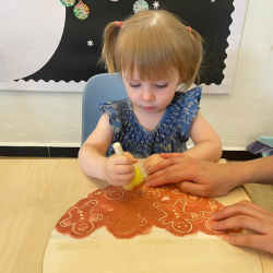 Painting with sponges and stencils!