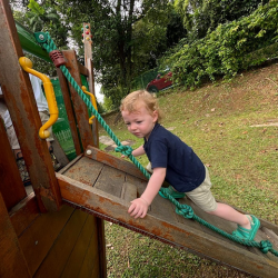 Arthur going up on the pirate ship all on his own!